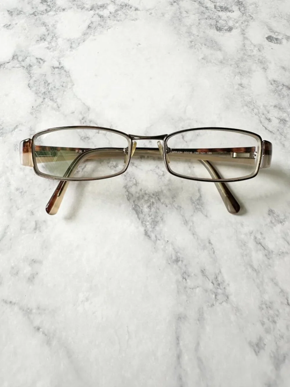 Prada Vintage Tortoise Cream Eyeglasses
